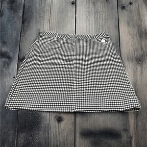 Talbots Woman's Skirt Sz 16W Black White Check Denim Pencil Mini NEW Jean